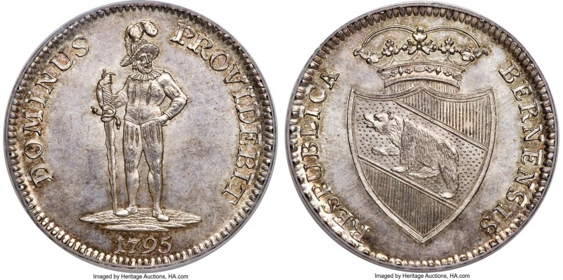 Bern. City Taler 1795 MS64+ PCGS, KM149, Dav-1759. A light silver patina enhance...