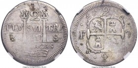 Caracas. Ferdinand VII 2 Reales (Morilleros) 1817-BS VF30 NGC, Caracas mint, KM-C6.1, Stohr-11-C6, OAV-2R-C.B.1. A charming example of this seldom-see...
