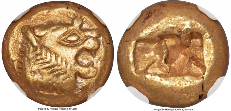 LYDIAN KINGDOM. Alyattes or Walwet (ca. 610-546 BC). EL third-stater or trite (1...