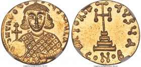 Theodosius III Adramytium (AD 715-717). AV solidus (19mm, 4.48 gm, 5h). NGC Gem MS 5/5 - 5/5. Constantinople, 1st officina. d N ThЄOdO-SIЧS MЧL A, cro...