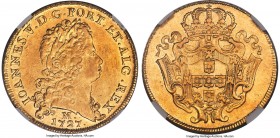 João V gold 12800 Reis (Dobra) 1727-M AU Details (Cleaned) NGC, Minas Gerais mint, KM139, LMB-285. From a short-lived series of just seven dates (1727...
