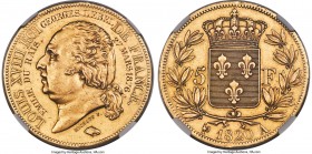 Louis XVIII gold Engraved Off-Metal Strike 5 Francs 1820-A AU Details (Obverse Graffiti) NGC, Paris mint, KM-Unl., VG-Unl., Maz-Unl. (cf. Maz-742 for ...