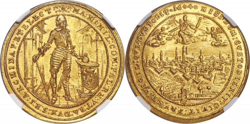 Bavaria. Maximilian I gold 5 Ducat 1640 MS63 NGC, Munich mint, KM268, Fr-196. Va...