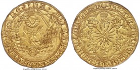 Elizabeth I (1558-1603) gold "Ship" Ryal of 15 Shillings ND (1584-1586) MS64 PCGS, Tower mint, Escallop mm, Sixth issue, S-2530, N-2004, cf. Schneider...