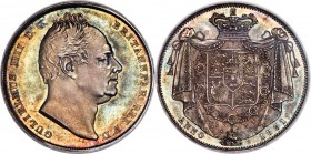 William IV Proof Crown 1831 PR63 PCGS, KM715, S-3833, ESC-2462. Plain edge, W.W. on truncation. William IV's Crowns were only produced in Proof format...