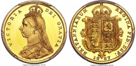 Victoria gold Proof 1/2 Sovereign 1887 PR66+ Deep Cameo PCGS, KM766, S-3869, W&R-362. An outstanding piece, amongst the very finest known; out of 171 ...