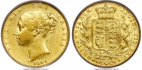 Victoria gold Sovereign 1841 XF45 PCGS, KM736.1, S-3852, Marsh-24 (R3). Unbarred As in GRATIA. From a scant mintage of 124,054 of which very few survi...