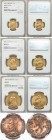 Victoria 11-Piece Certified gold & silver Golden Jubilee Set 1887 NGC, 1) 3 Pence - MS66, KM758, S-3931 2) 6 Pence - MS66, KM759, S-3928 3) Shilling -...