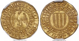 Sicily. Pietro de Aragon & Constanza de Hohenstaufen (1282-1285) gold Pierreale d'oro ND (1282-1283) MS66 NGC, Messina mint, Fr-654, MEC XIV-756, Biag...