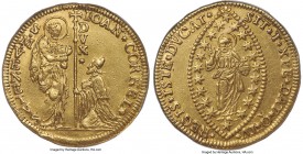 Venice. Giovanni Corner II gold 15 Zecchini ND (1709-1722) XF45 NGC, KM486, Fr-1367, Paolucci-118.7 (R5), Bellesia-238 (R5). 49mm. 51.60gm. Collectors...