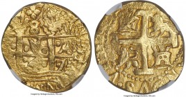Ferdinand VI gold Cob 8 Escudos 1747 L-V MS62 NGC, Lima mint, KM47, Cal-65. 27.08gm. Bright and lustrous throughout, this impressive Mint State cob di...