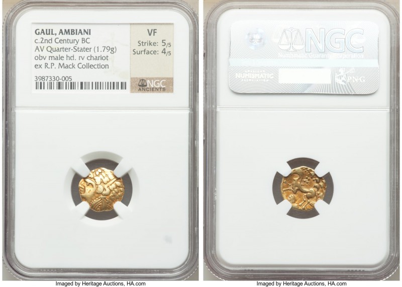 GAUL. Northeast. Ambiani. Ca 2nd century BC. AV quarter-stater (14mm, 1.79 gm, 2...