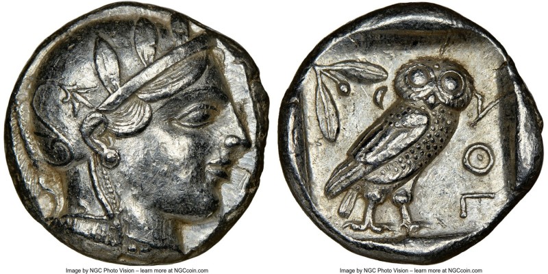 ATTICA. Athens. Ca. 455-440 BC. AR tetradrachm (23mm, 17.21 gm, 7h). NGC Choice ...