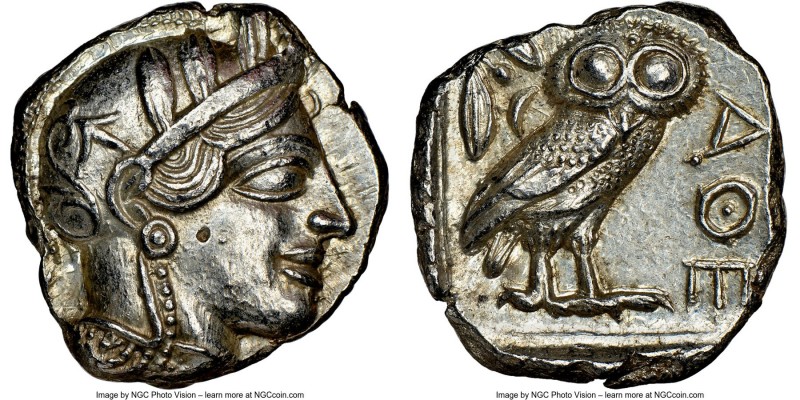 ATTICA. Athens. Ca. 440-404 BC. AR tetradrachm (25mm, 17.20 gm, 5h). NGC MS 5/5 ...