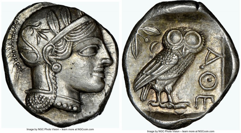 ATTICA. Athens. Ca. 440-404 BC. AR tetradrachm (26mm, 17.19 gm, 7h). NGC Choice ...