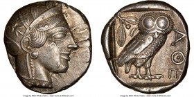 ATTICA. Athens. Ca. 440-404 BC. AR tetradrachm (24mm, 17.20 gm, 1h). NGC AU 5/5 - 5/5. Mid-mass coinage issue. Head of Athena right, wearing crested A...