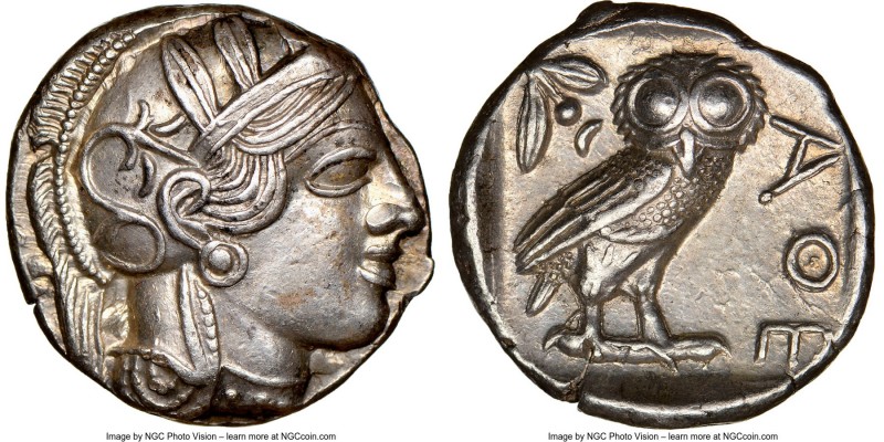 ATTICA. Athens. Ca. 440-404 BC. AR tetradrachm (24mm, 17.19 gm, 9h). NGC AU 5/5 ...