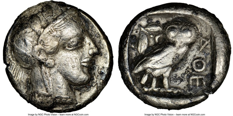 ATTICA. Athens. Ca. 440-404 BC. AR/AE fourree tetradrachm (25mm, 16.76 gm, 11h)....