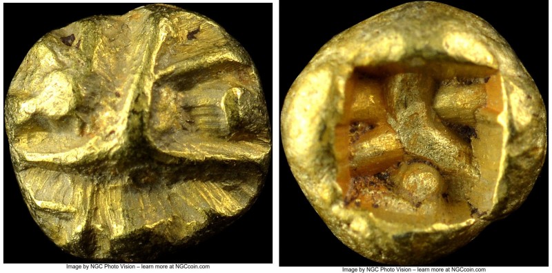 IONIA. Uncertain mint. Ca. 600-550 BC. EL 1/96 stater (4mm, 0.18 gm). NGC (photo...