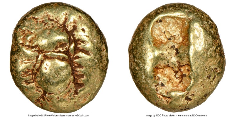 IONIA. Ephesus. Ca. 600-550 BC. EL third-stater or trite (13mm, 4.69 gm). NGC VF...