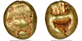 IONIA. Ephesus. Ca. 600-550 BC. EL sixth-stater or hecte (9mm, 2.36 gm). NGC Choice Fine 3/5 - 4/5. 'Primitive' bee, viewed from above / Two incuse sq...