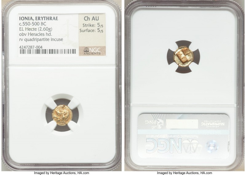 IONIA. Erythrae. Ca. 550-500 BC. EL sixth-stater or hecte (10mm, 2.60 gm). NGC C...
