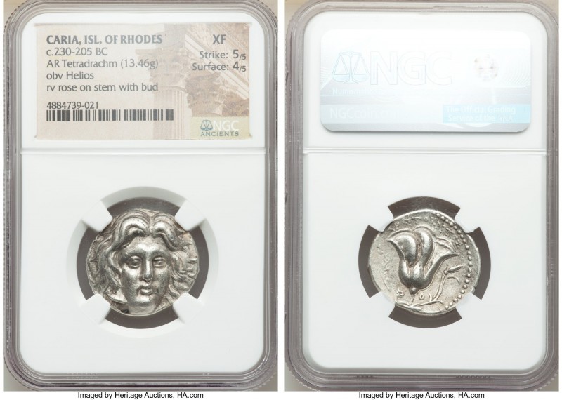 CARIAN ISLANDS. Rhodes. Ca. 230-205 BC. AR tetradrachm (24mm, 13.46 gm, 1h). NGC...