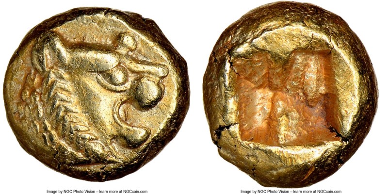 LYDIAN KINGDOM. Alyattes or Walwet (ca. 610-546 BC). EL 1/12 stater or hemihecte...