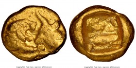 LYDIAN KINGDOM. Croesus (561-546 BC). AV 1/12 stater or hemihecte (7mm, 0.66 gm). NGC Choice VF 4/5 - 4/5. Sardes, 'light' standard, ca. 550-546 BC. C...