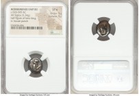 ACHAEMENID PERSIA. Darius I (ca. 520-505 BC). AR siglos (9mm, 5.34 gm). NGC VF S 5/5 - 5/5. Half-length bust of Persian hero-king right, crowned and w...