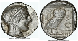 NEAR EAST or EGYPT. Ca. 5th-4th centuries BC. AR tetradrachm (26mm, 18.50 gm, 3h). NGC MS 5/5 - 4/5. Head of Athena right, wearing crested Attic helme...