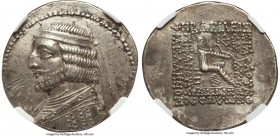 PARTHIAN KINGDOM. Arsaces XVI (ca. 78-62/1 BC). AR tetradrachm (31mm, 16.01 gm, 11h). NGC Choice XF 5/5 - 2/5, scuff. Seleucia on the Tigris. Diademed...