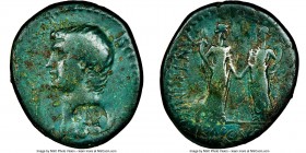 CAPPADOCIA. Caesarea. Britannicus (AD 41-45). AE (23mm, 6.63 gm, 11h). NGC Choice Fine 4/5 - 4/5, countermark. Dated Year 8 (AD 48/9). KΛAYΔIOC KAICAP...