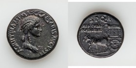 Agrippina Senior (died AD 33). AE sestertius (35mm, 31.94 gm, 6h). Choice XF, details. Rome, ca. AD 37-41. AGRIPPINA M F MAT C CAESARIS AVGVSTI, drape...