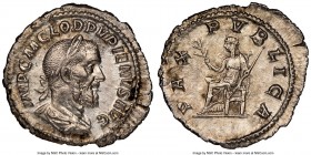 Pupienus (April-June AD 238). AR denarius (21mm, 2.08 gm, 7h). NGC Choice AU 5/5 - 3/5. Rome. IMP C M CLOD PVPIENVS AVG, laureate, draped and cuirasse...