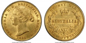 Victoria gold Sovereign 1866-SYNDEY MS63 PCGS, Sydney mint, KM4. A very high-tier survivor of this classically low-grade series, abounding with cartwh...