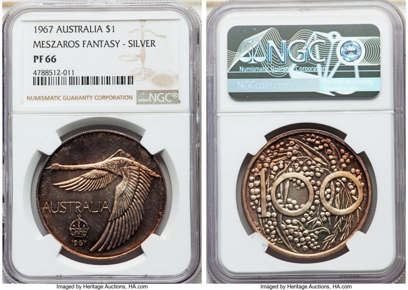Andor Meszaros silver Unofficial Proof Pattern Dollar 1967 PR66 NGC, KM-XM2. Min...