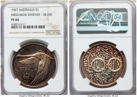 Andor Meszaros silver Unofficial Proof Pattern Dollar 1967 PR66 NGC, KM-XM2. Mintage: 750. A highly coveted modern pattern decorated with orange and v...