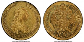 Joseph II gold 2 Ducat 1782-E AU55 PCGS, Karlsburg mint (in Transylvania), cf. KM1875 (1782-E not listed). Considerably lustrous for the designation, ...