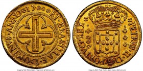 Pedro II gold 4000 Reis 1700-(R) AU53 NGC, Rio de Janeiro mint, KM98, LMB-32A. Very well preserved, with hints of amber color in the fields. An intere...