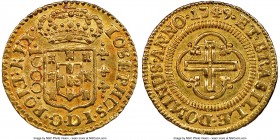 Jose I gold "Reversed D" 1000 Reis 1749-L AU55 NGC, Lisbon mint, KM161, Gomes-58.01, LMB-299. Reads "IOSEPHUS I" with a reversed 'D' in 'D.G'. Pleasin...