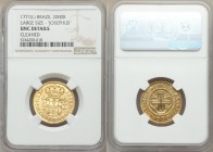 Jose I gold 2000 Reis 1771-(L) UNC Details (Cleaned) NGC, Lisbon mint, KM182.2, LMB-304. Large size, "Josephus". Attractive and lustrous despite showi...