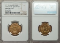 Jose I gold 2000 Reis 1771-(L) UNC Details (Cleaned) NGC, Lisbon mint, KM182.2, LMB-329. Large size variety with JOSEPHUS in legend. A very difficult ...