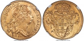 Jose I gold 6400 Reis 1753-R MS61 NGC, Rio de Janeiro mint, KM172.2, LMB-421. Bold, with bright luster revealed across the planchet, highlighting surf...