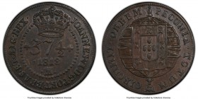 João VI 37-1/2 Reis 1818-M AU55 PCGS, Minas Gerais mint, KM317.1, LMB-549, Bentes-462.01. The first date for this 3-year type and the single finest ce...