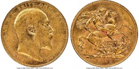 Edward VII gold Sovereign 1909-C AU58 NGC, Ottawa mint, KM14. Mintage: 16,273. The second lowest-mintage date of Edward's Canadian sovereigns, just be...