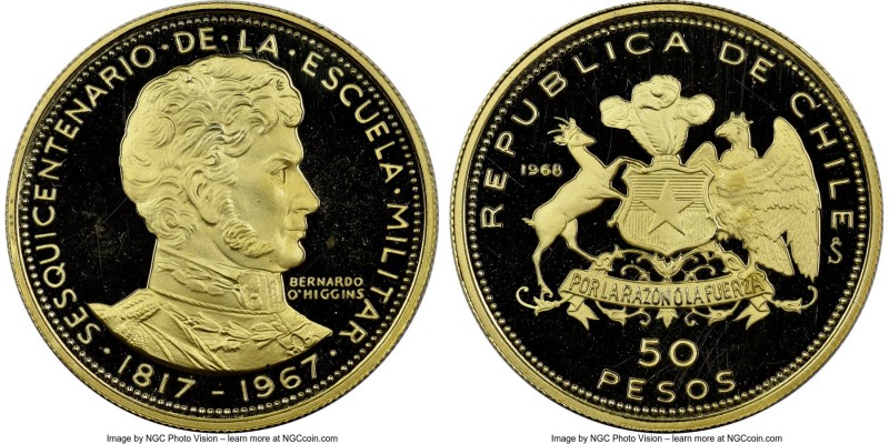 Republic Pair of Certified gold Proof Multiple Pesos 1968-So Ultra Cameo NGC 1) ...