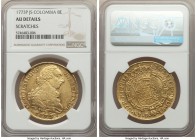 Charles III gold 8 Escudos 1773 P-JS AU Details (Scratches) NGC, Popayán mint, KM50.2. Sold with previous auction tag. Ex. Cayón Subastas (December 20...