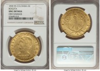 Republic gold 8 Escudos 1830 BOGOTA-RS UNC Details (Obverse Damage) NGC, Bogota mint, KM82.1.

HID09801242017

© 2020 Heritage Auctions | All Righ...