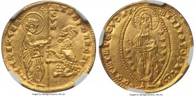 Chios. Anonymous gold Imitative Ducat ND (1343-1354) MS65 NGC, Fr-2a. 3.55gm. Imitating a Venetian ducat of Andrea Dandolo. An excellent representativ...